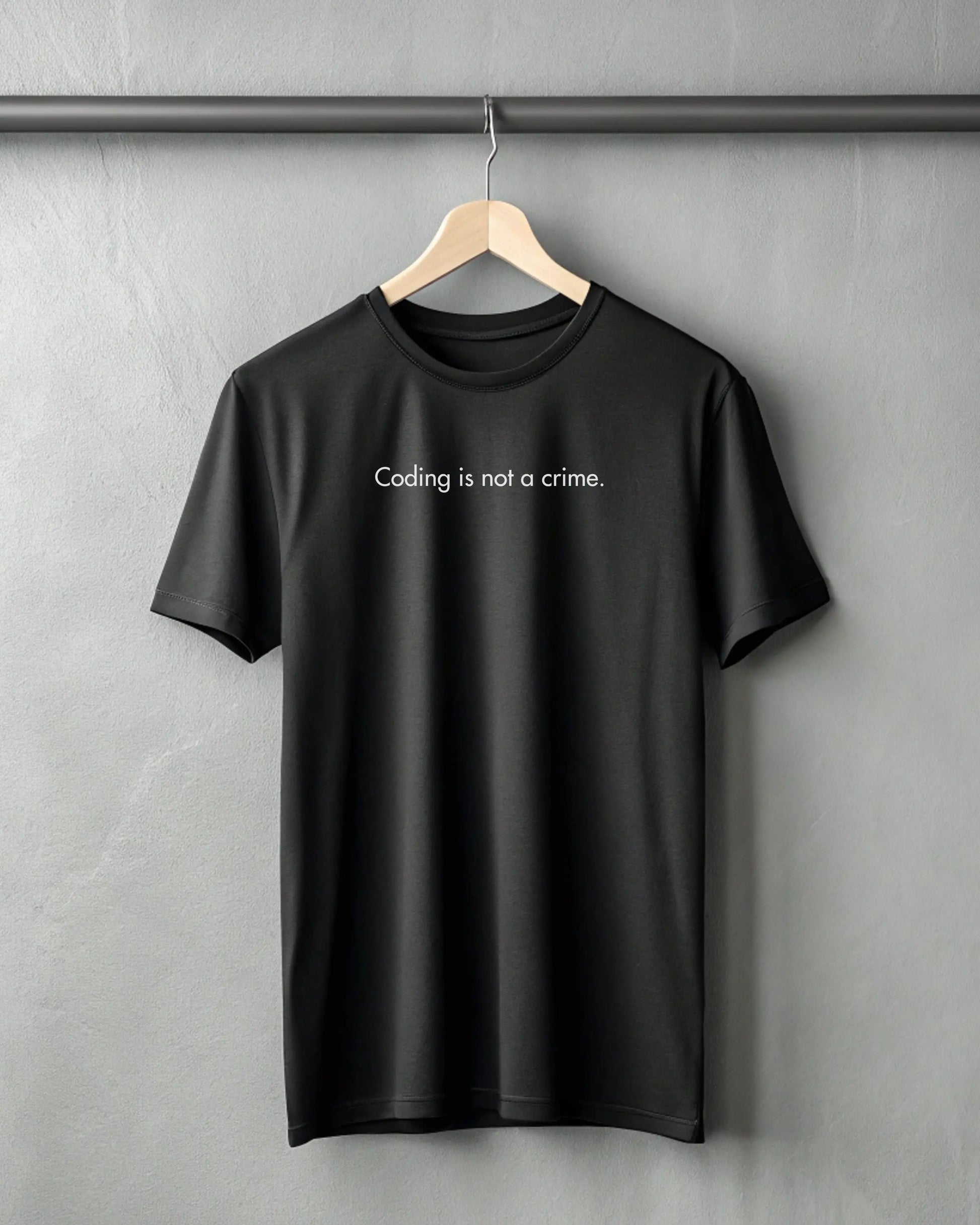 Coding is Not a Crime | Premium Supima T-Shirt for Techies DevHero India