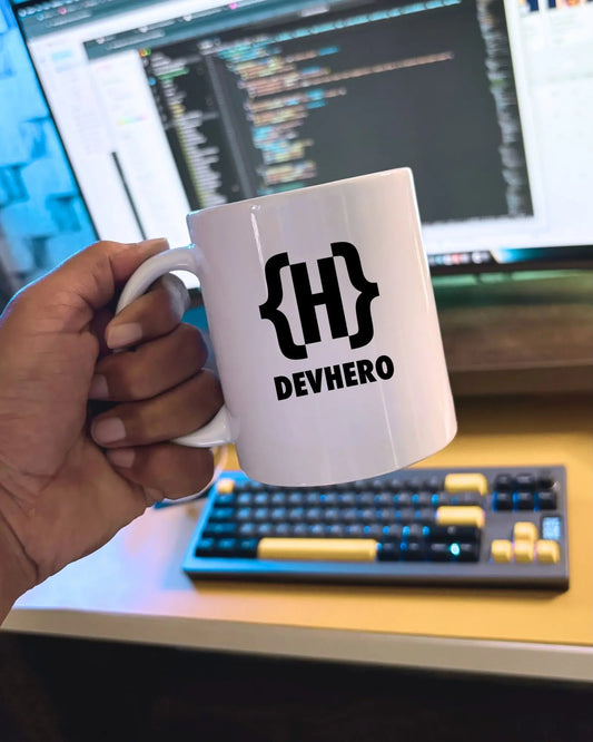 Official DevHero White Coffee Mug | Ceramic Coffee Mug for coders (11oz) DevHero India