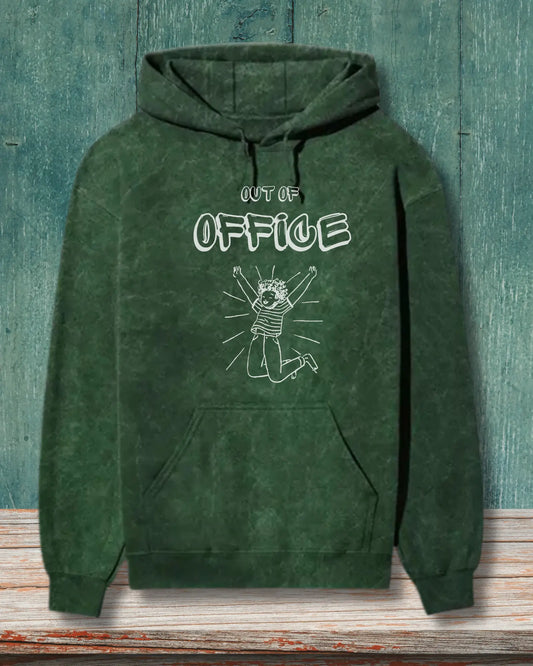 Out of Office (White) - Relax in Style with DevHero’s Coding Hoodies for Programmers | Acid Wash Hoodie DevHero India