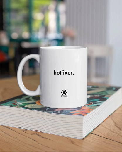 Hotfixer - DevHero White Coffee Mug | Ceramic Coffee Mug for coders (11oz) DevHero India