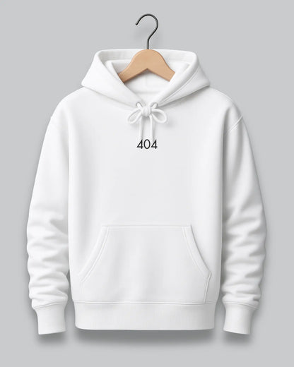 404 White Hoodie – Unisex Oversized Hoodie for Developers