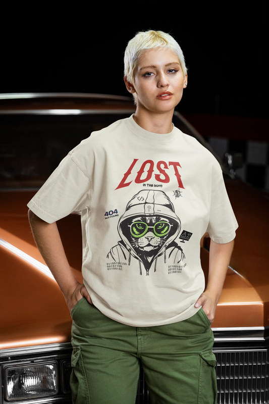 Lost in the Bugs | Unisex Oversized Coding T-Shirt DevHero India