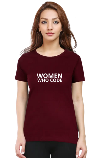 Women Who Code Empowering T-Shirt - Black - Inspiring and Comfortable DevHero India