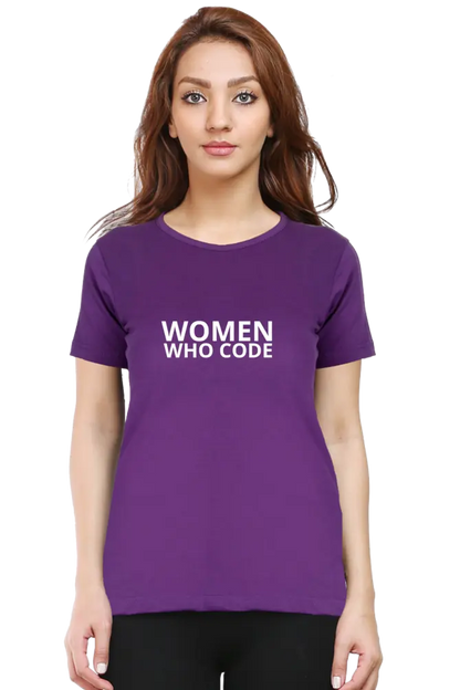 Women Who Code Empowering T-Shirt - Black - Inspiring and Comfortable DevHero India