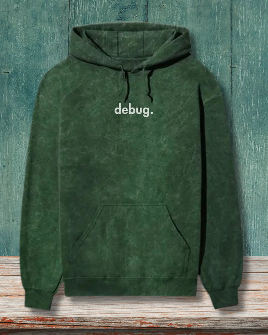 Debug Acid Wash Hoodie - Problem-Solving Coding Geek Hoodie by DevHero DevHero India