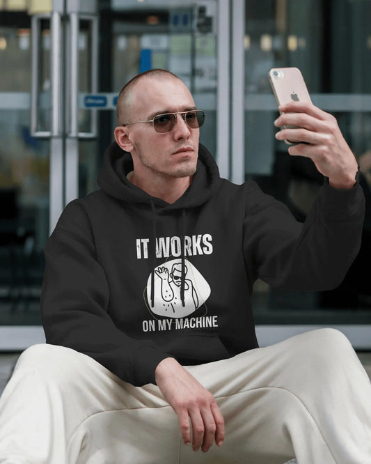 It Works on My Machine - Unisex Oversized Hoodie for coders - Maroon | 400 GSM