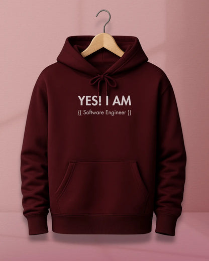 Yes! I Am a Software Engineer Hoodie – 400 GSM Cotton Hoodie for Developers