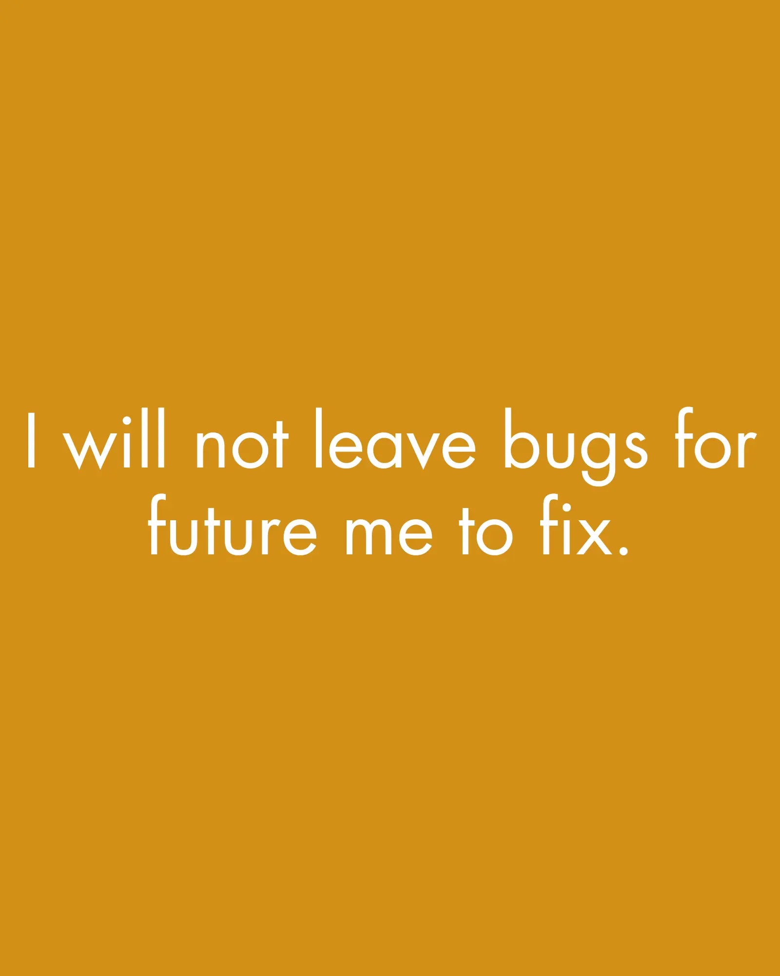 I will not leave bugs for future me - Sweatshirt for Developers DevHero India
