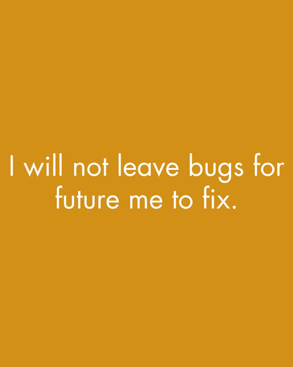 I will not leave bugs for future me - Sweatshirt for Developers DevHero India