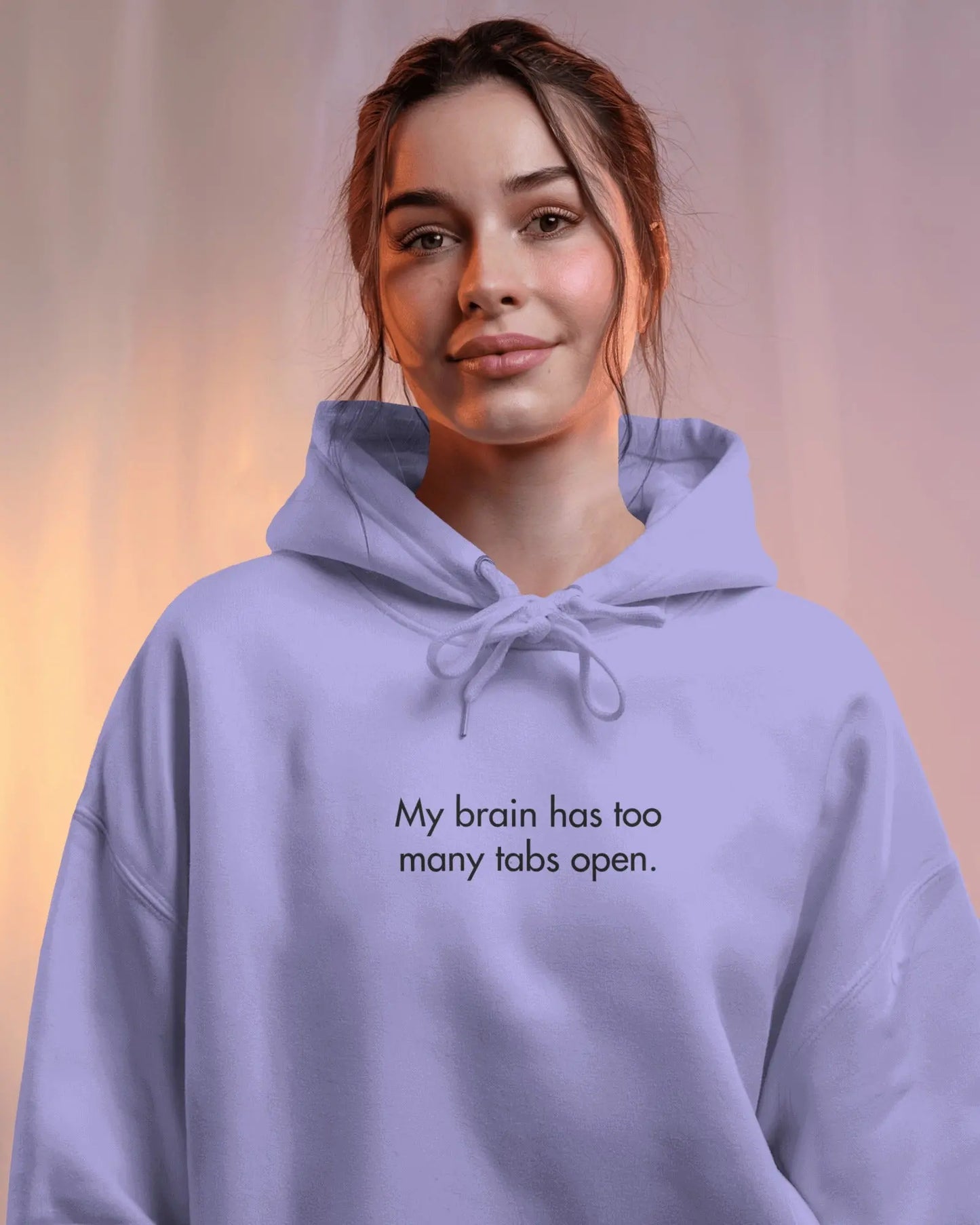 My Brain Has Too Many Tabs Open Hoodie – White Oversized Heavy Hoodie for Developers