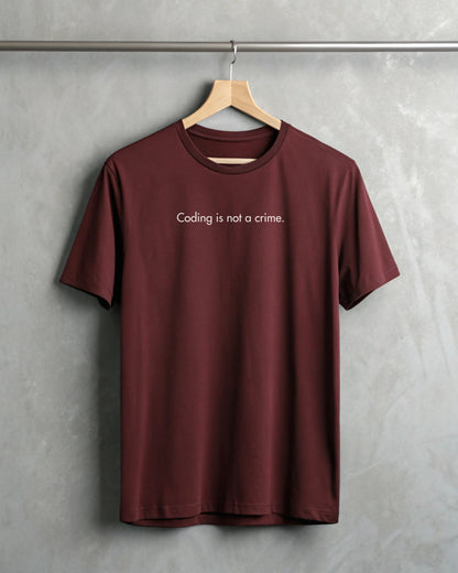 Coding is Not a Crime | Premium Supima T-Shirt for Techies DevHero India