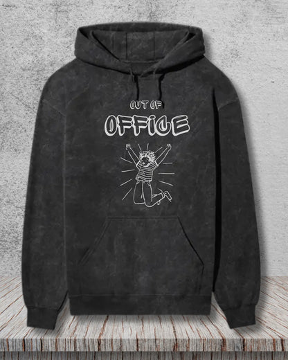 Out of Office (White) - Relax in Style with DevHero’s Coding Hoodies for Programmers | Acid Wash Hoodie DevHero India