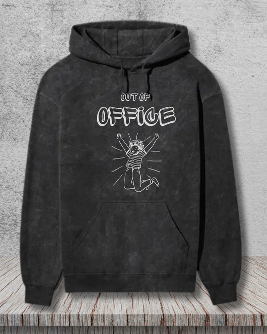 Out of Office (White) - Relax in Style with DevHero’s Coding Hoodies for Programmers | Acid Wash Hoodie DevHero India