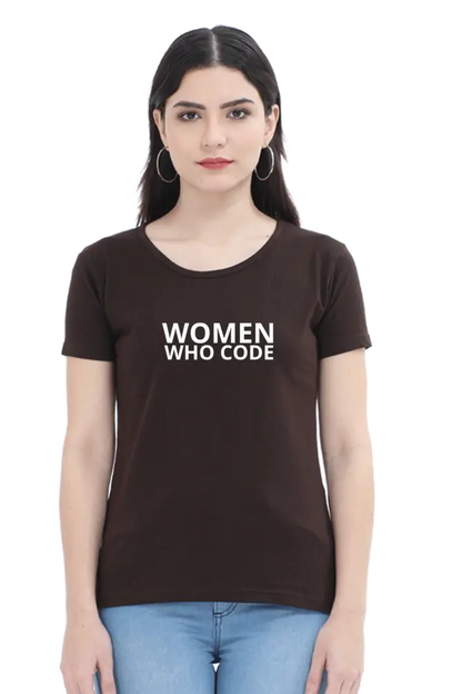 Women Who Code Empowering T-Shirt - Black - Inspiring and Comfortable DevHero India