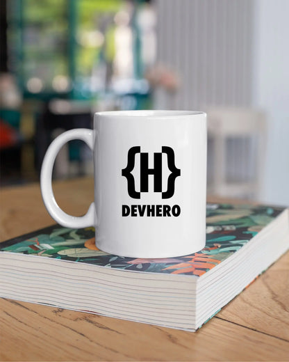 Official DevHero White Coffee Mug | Ceramic Coffee Mug for coders (11oz) DevHero India