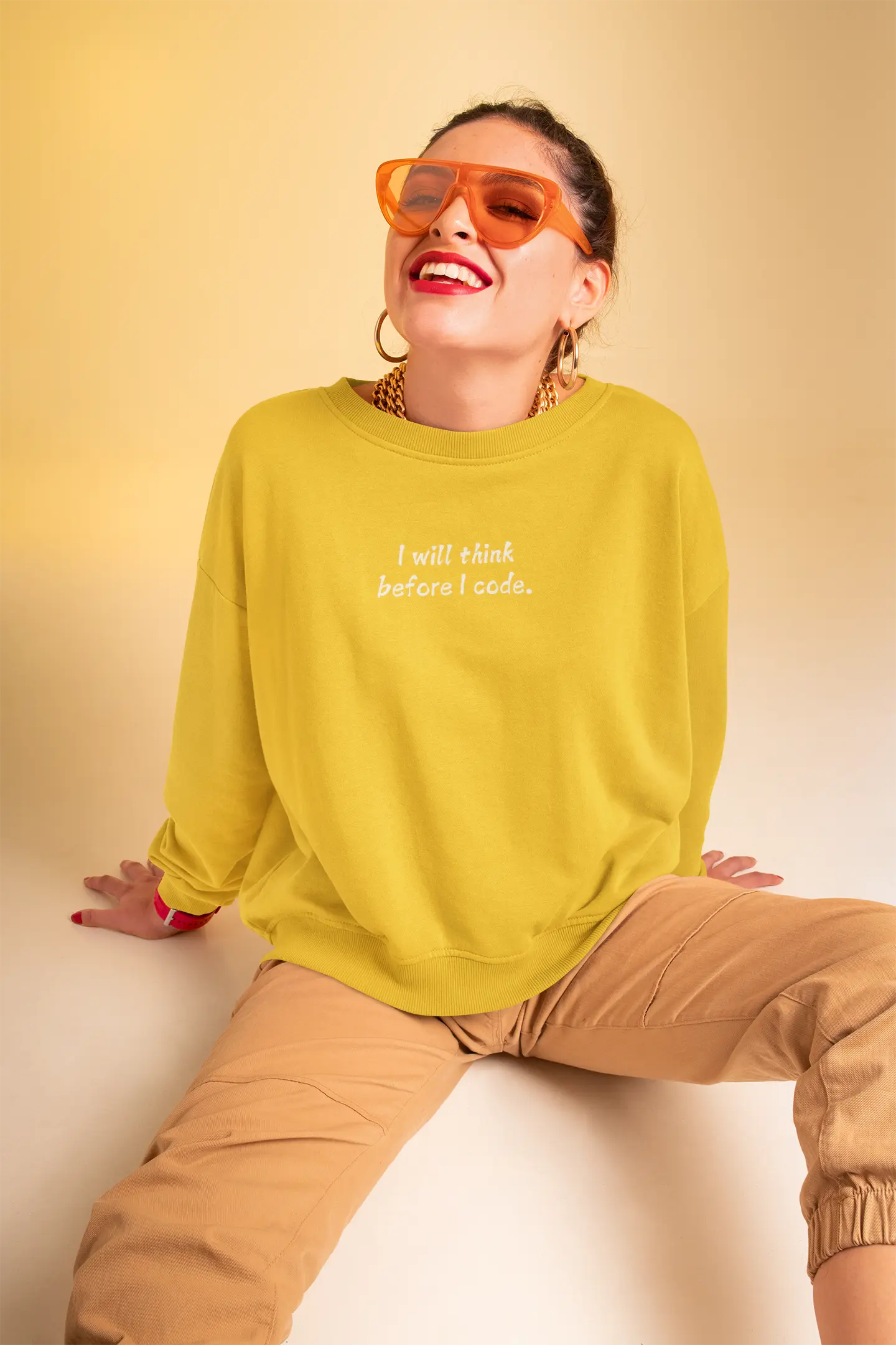 I Will Think Before I Code – Classic Sweatshirt for Developers DevHero India