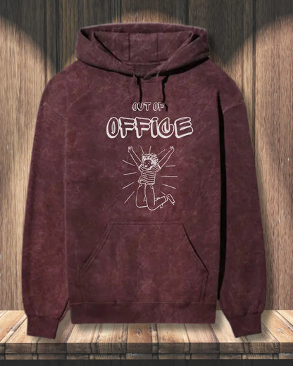Out of Office (White) - Relax in Style with DevHero’s Coding Hoodies for Programmers | Acid Wash Hoodie DevHero India