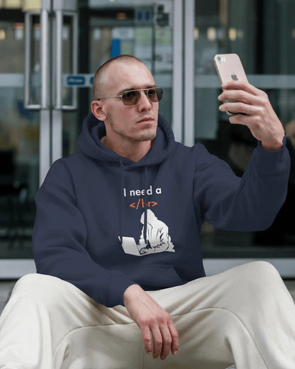 I Need a Break Hoodie – Heavy 400 GSM Oversized Hoodie for Developers