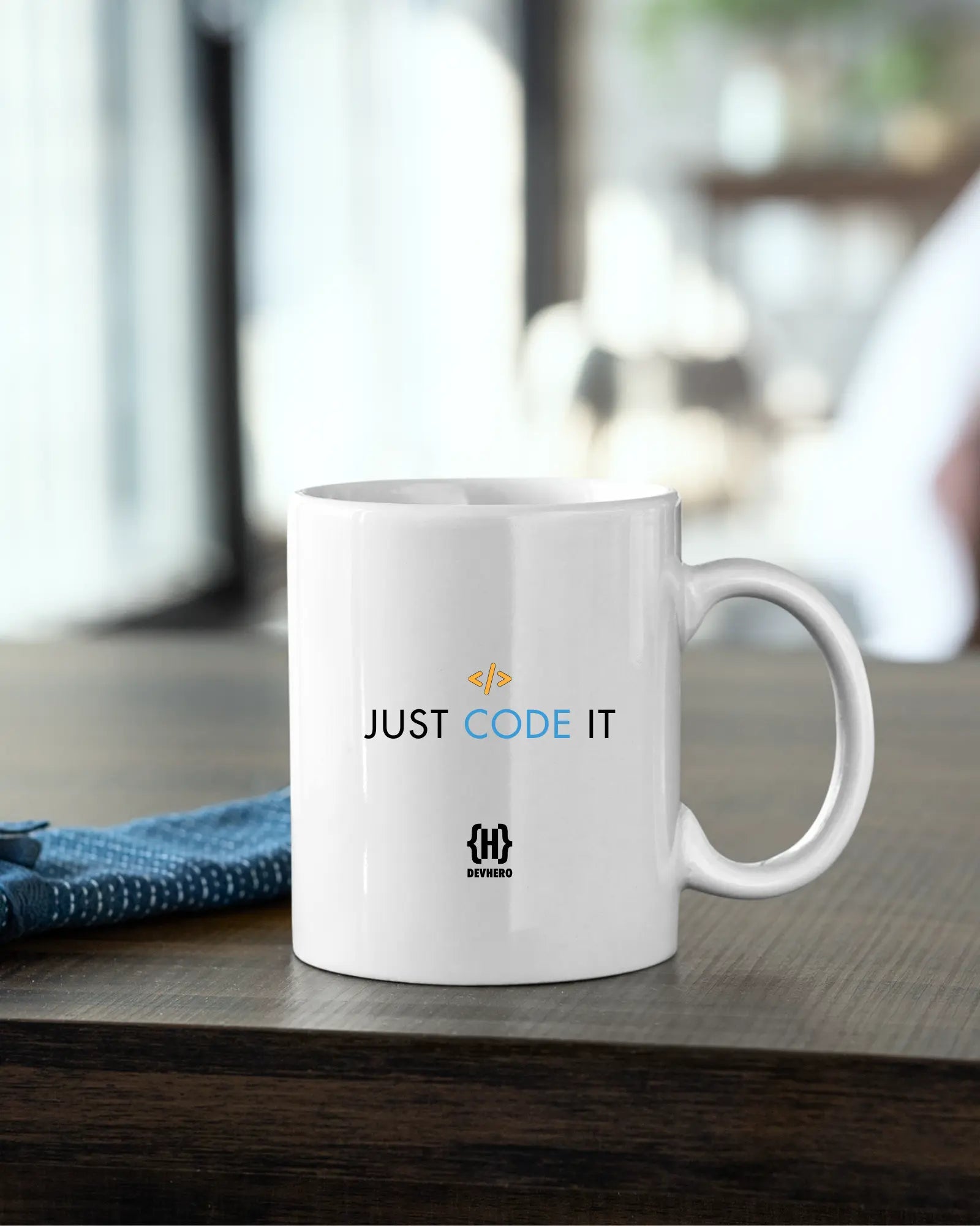 Just Code It - DevHero White Coffee Mug | Ceramic Coffee Mug for coders (11oz) DevHero India