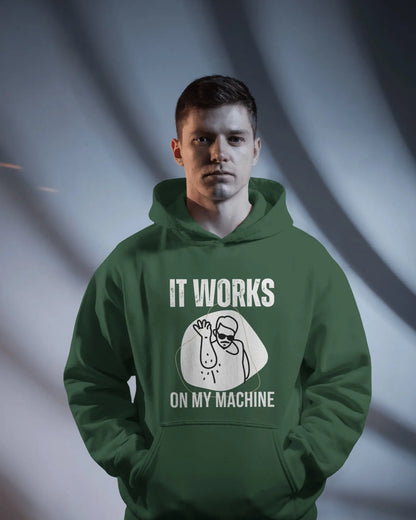 It Works on My Machine - Unisex Oversized Hoodie for coders - Maroon | 400 GSM