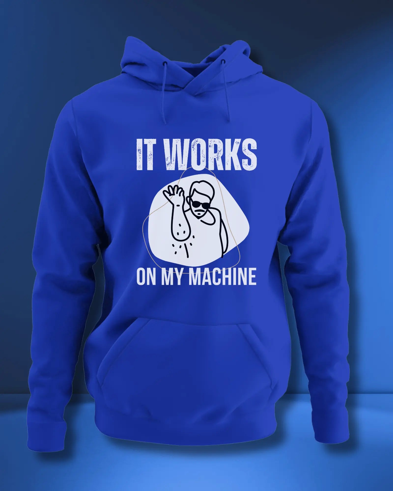 It Works on My Machine (White) - A Fun Coding Geek Hoodie by DevHero DevHero India