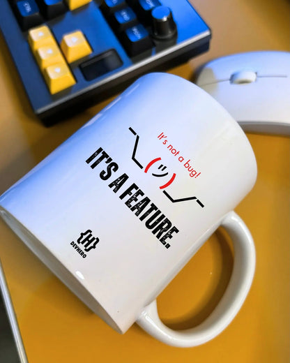 It's Not A Bug It's A Feature - DevHero White Coffee Mug | Ceramic Coffee Mug for coders (11oz) DevHero India
