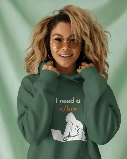 I Need a Break Hoodie – Heavy 400 GSM Oversized Hoodie for Developers
