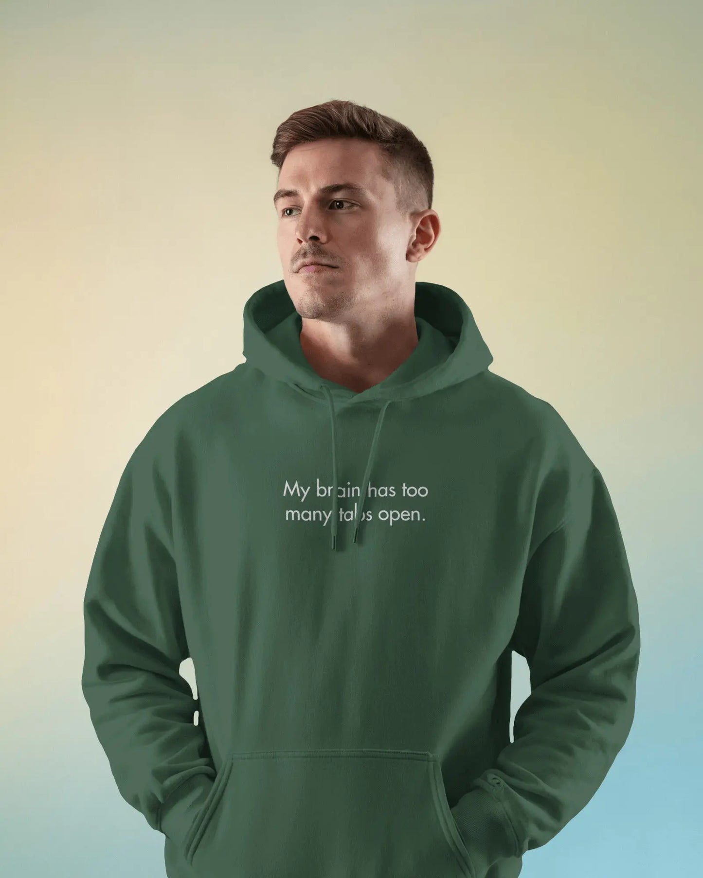 My Brain Has Too Many Tabs Open Hoodie – Oversized Heavy Hoodie for Developers