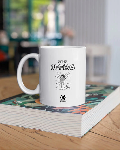 Out of Office - DevHero White Coffee Mug | Ceramic Coffee Mug for coders (11oz) DevHero India