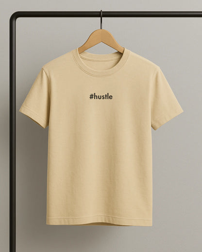#hustle | Premium Supima T-Shirt for Software Engineers | Black DevHero India