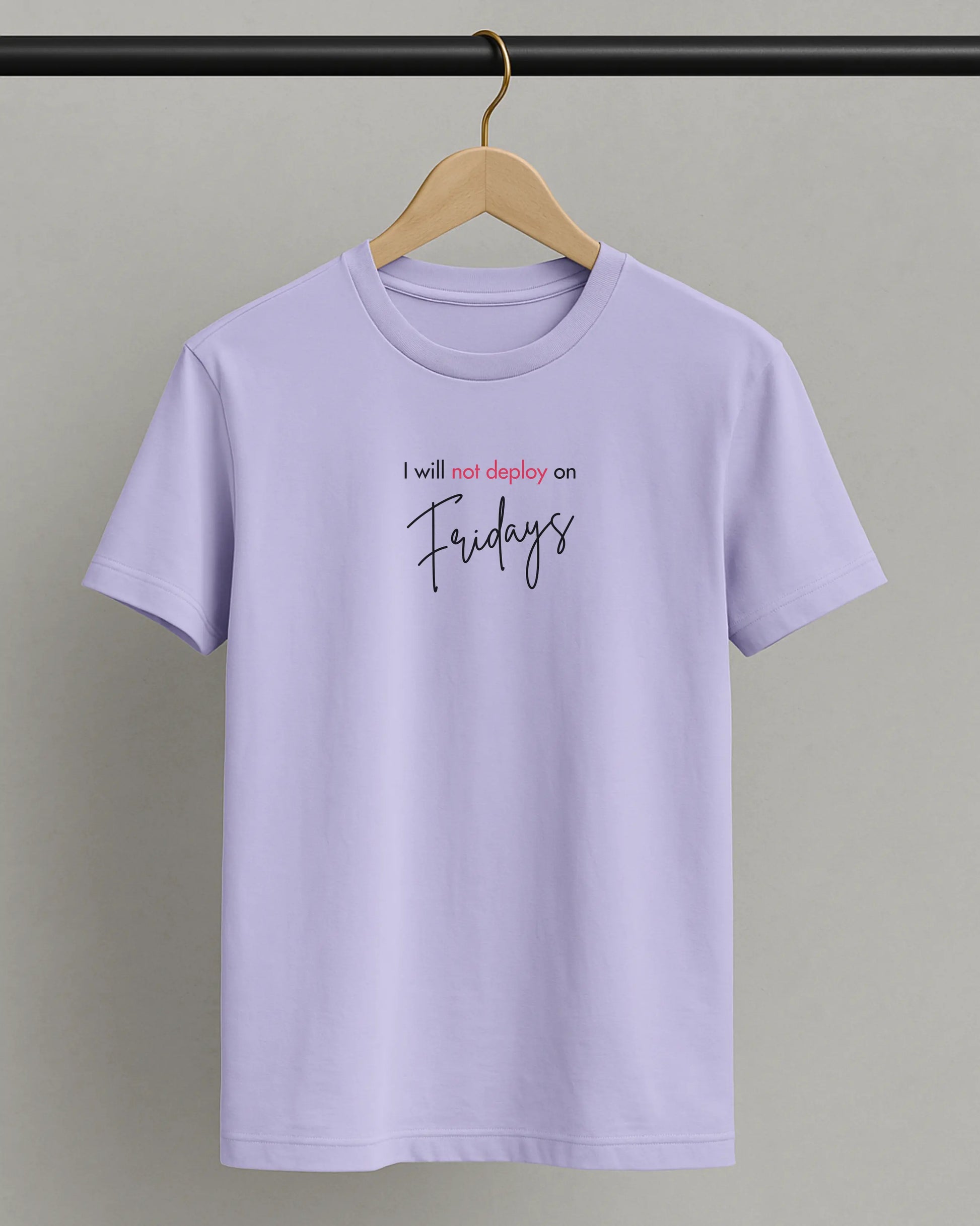 I will not deploy on Fridays - Beige | Premium Supima T-Shirt for the Coders DevHero India