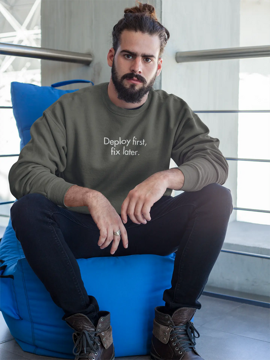 Deploy First Fix Later - DevHero Classic Sweatshirt DevHero India