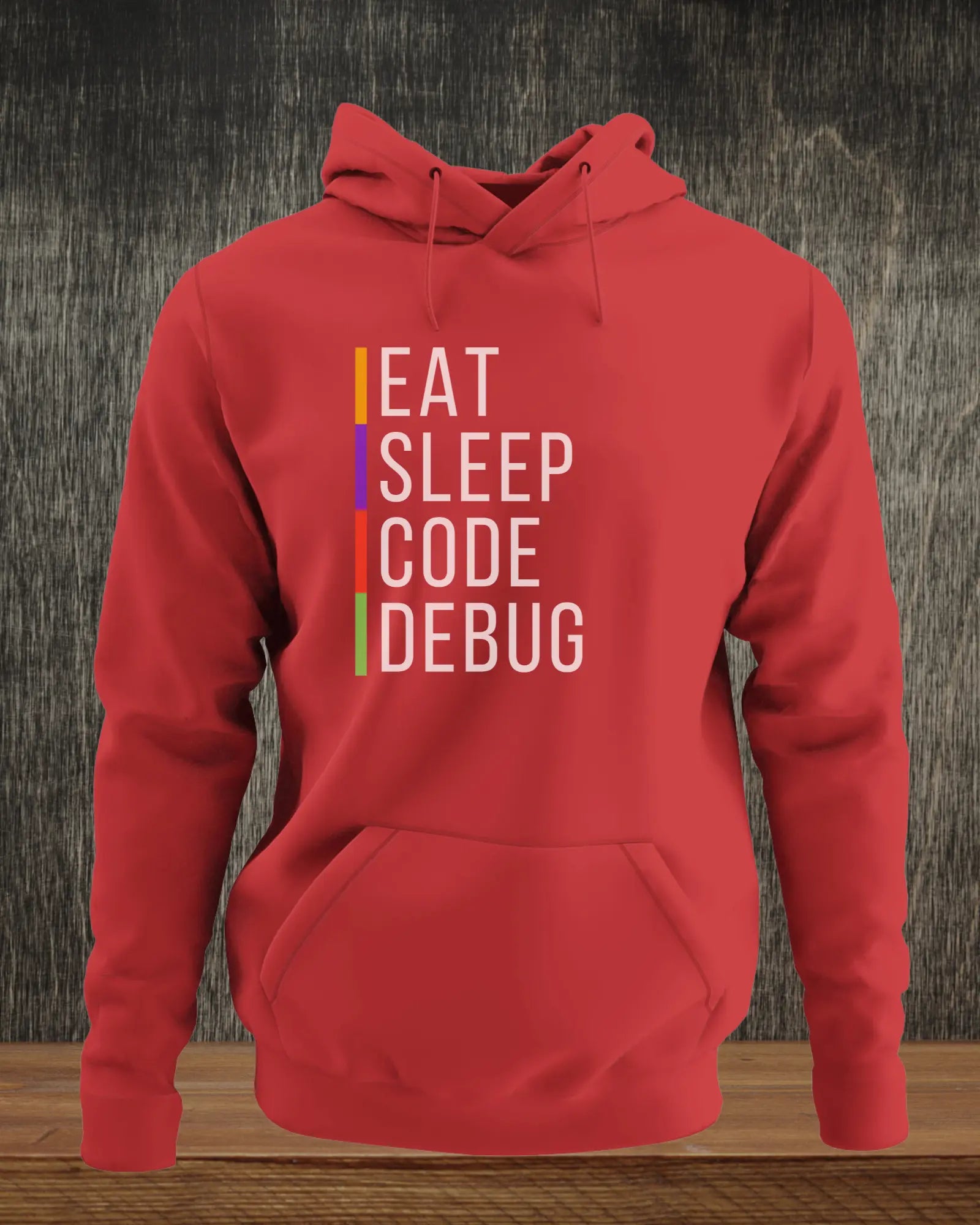 Eat Sleep Code Debug - The Perfect Hoodie for Coding Geeks by DevHero DevHero India