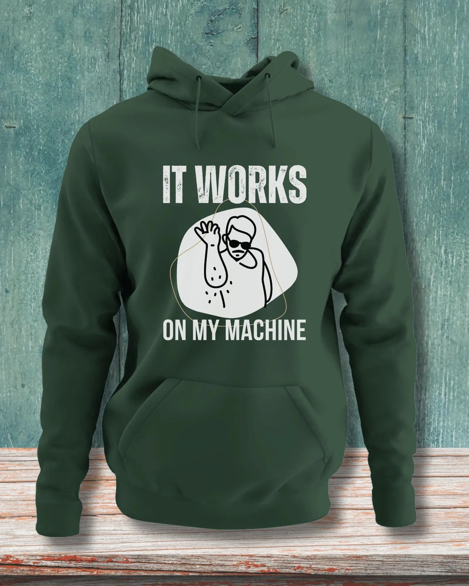 It Works on My Machine (White) - A Fun Coding Geek Hoodie by DevHero DevHero India