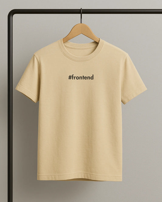 #frontend | Premium Supima T-Shirt for coders | Beige DevHero India